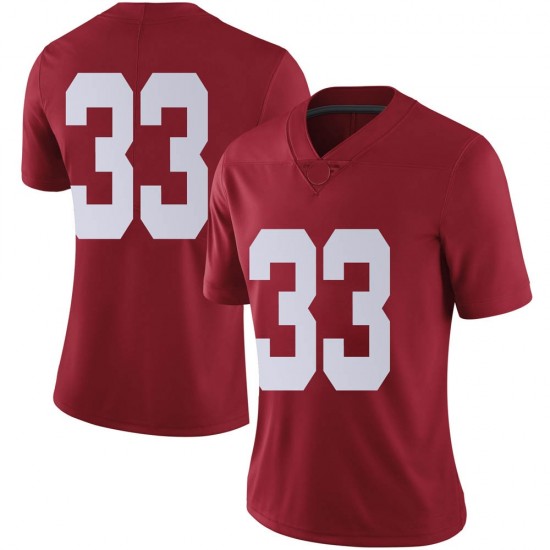 Alabama Crimson Tide Women's Jackson Bratton #33 No Name Crimson NCAA Nike Authentic Stitched College Football Jersey YS16L58AS